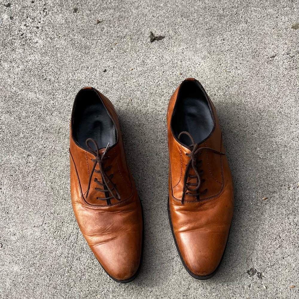 Zara Tan Leather Men's Oxfords